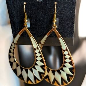 Gennaro Dangle‎ Gold Tone Abstract Earrings